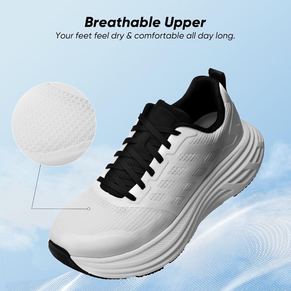 Women's Mesh Running Shoes Cushion Support Non-Slip Breathable Athletic Sneakers - Picture 4 of 8